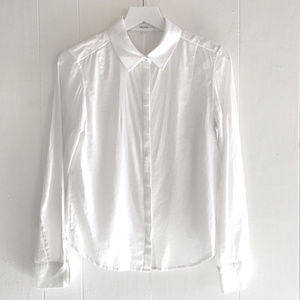 J Brand All White Button-Down Long Sleeve Blouse